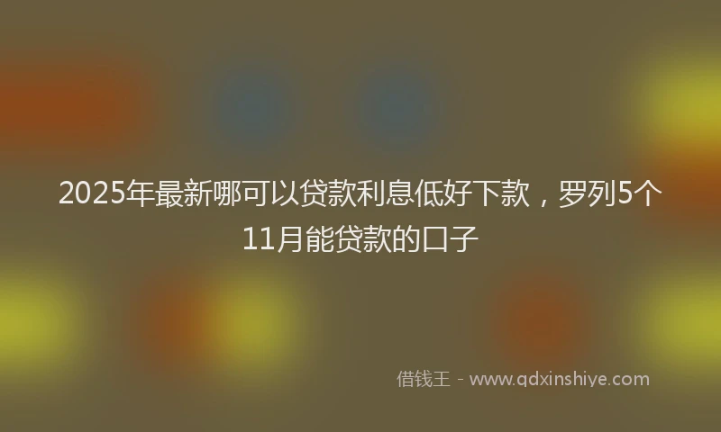 2025年最新哪可以贷款利息低好下款，罗列5个11月能贷款的口子