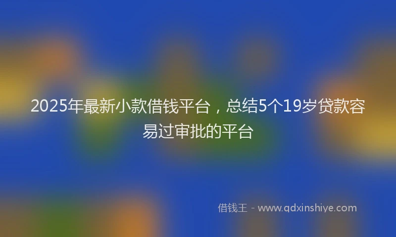 2025年最新小款借钱平台，总结5个19岁贷款容易过审批的平台