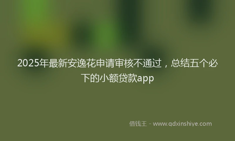 2025年最新安逸花申请审核不通过，总结五个必下的小额贷款app
