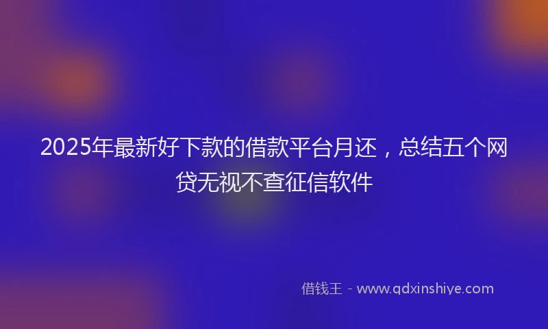 2025年最新好下款的借款平台月还，总结五个网贷无视不查征信软件