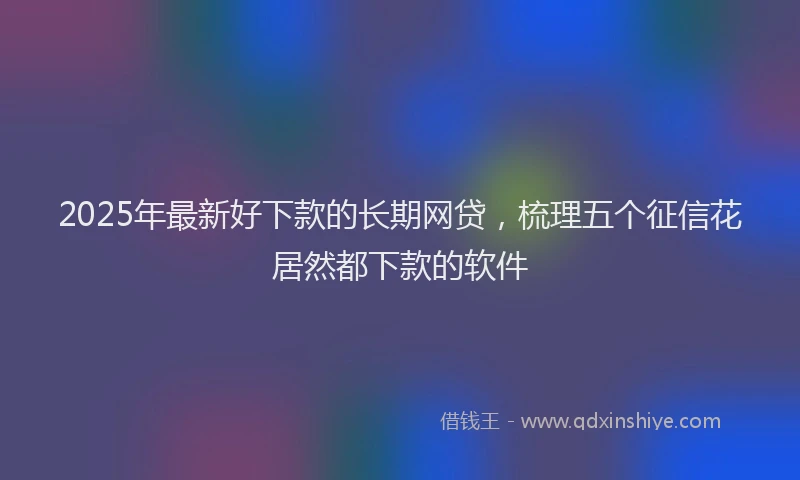 2025年最新好下款的长期网贷，梳理五个征信花居然都下款的软件