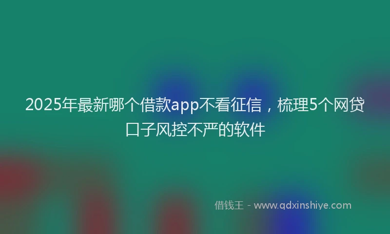 2025年最新哪个借款app不看征信，梳理5个网贷口子风控不严的软件