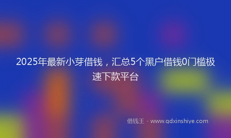 2025年最新小芽借钱，汇总5个黑户借钱0门槛极速下款平台