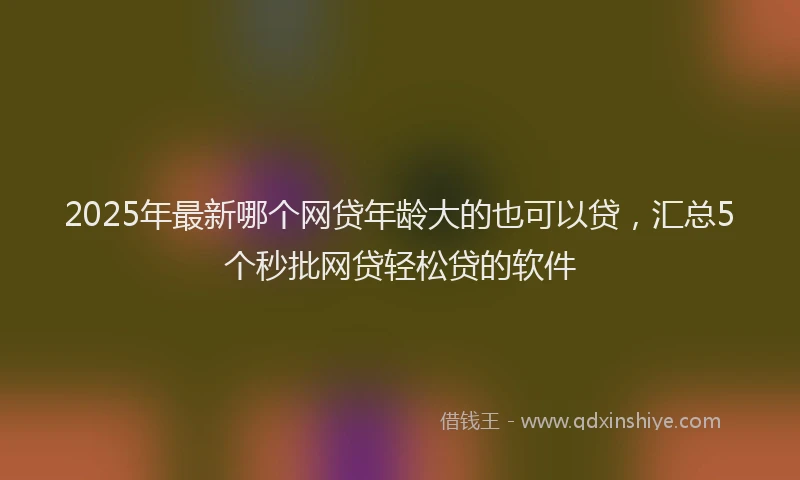 2025年最新哪个网贷年龄大的也可以贷，汇总5个秒批网贷轻松贷的软件