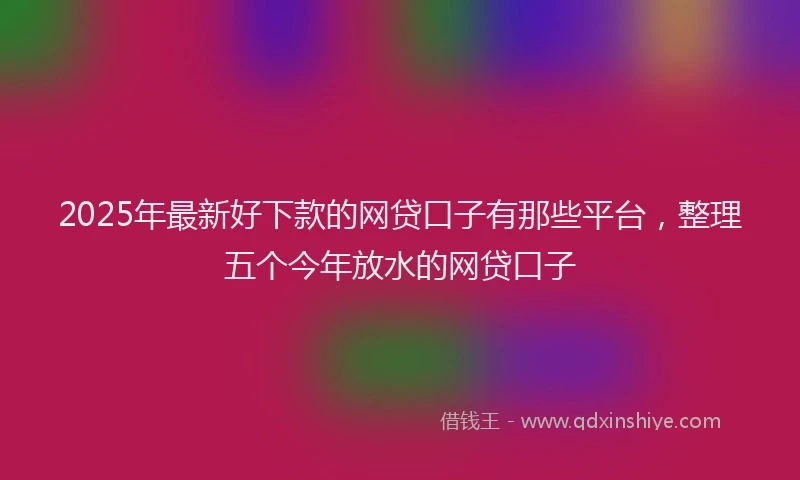 2025年最新好下款的网贷口子有那些平台，整理五个今年放水的网贷口子