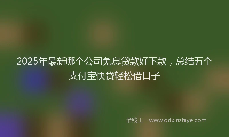 2025年最新哪个公司免息贷款好下款，总结五个支付宝快贷轻松借口子