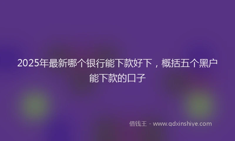 2025年最新哪个银行能下款好下，概括五个黑户能下款的口子