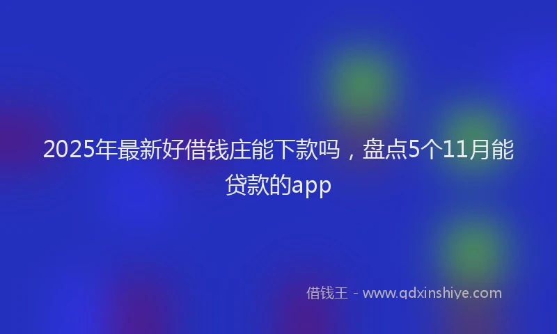 2025年最新好借钱庄能下款吗，盘点5个11月能贷款的app