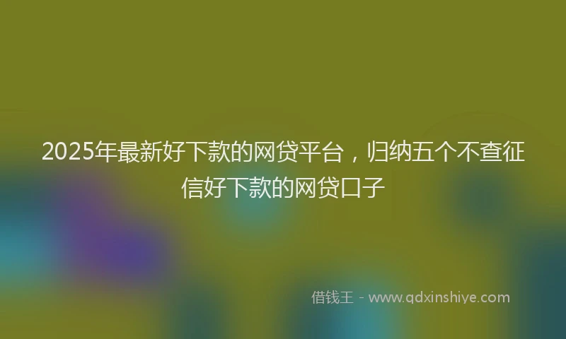 2025年最新好下款的网贷平台，归纳五个不查征信好下款的网贷口子