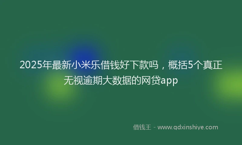 2025年最新小米乐借钱好下款吗，概括5个真正无视逾期大数据的网贷app