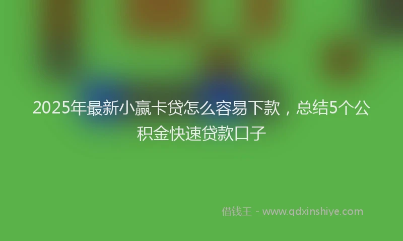 2025年最新小赢卡贷怎么容易下款，总结5个公积金快速贷款口子