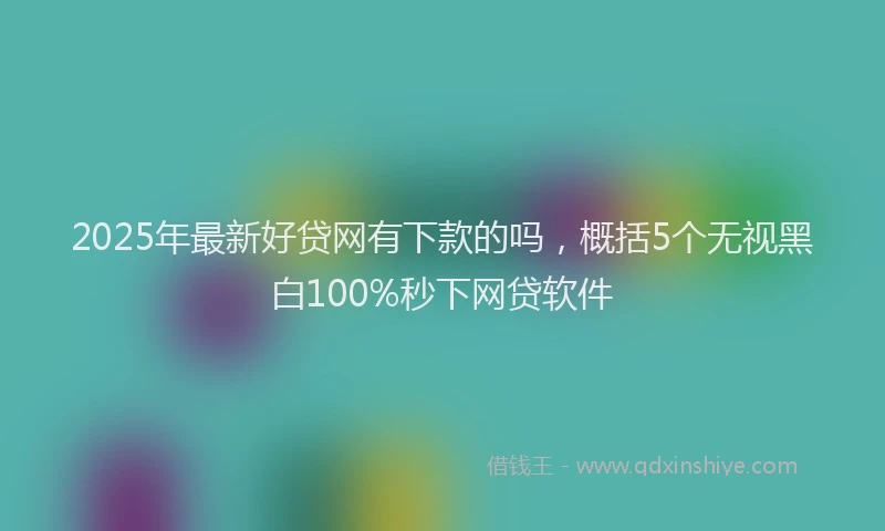 2025年最新好贷网有下款的吗，概括5个无视黑白100%秒下网贷软件