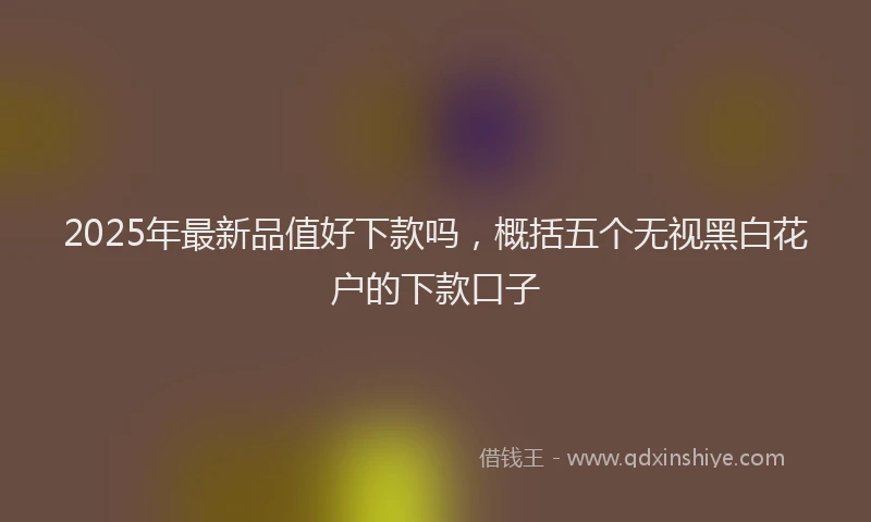 2025年最新品值好下款吗，概括五个无视黑白花户的下款口子