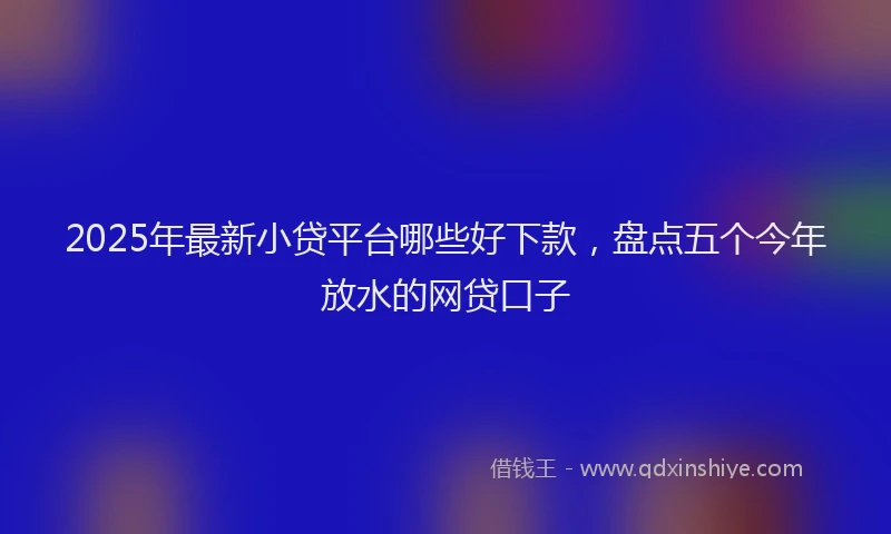 2025年最新小贷平台哪些好下款，盘点五个今年放水的网贷口子