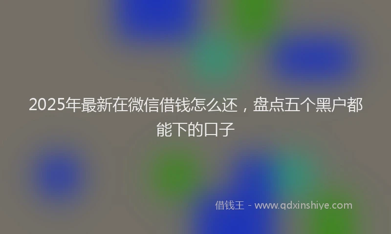 2025年最新在微信借钱怎么还，盘点五个黑户都能下的口子