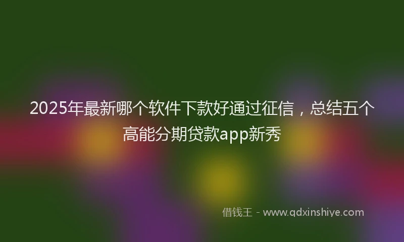 2025年最新哪个软件下款好通过征信，总结五个高能分期贷款app新秀