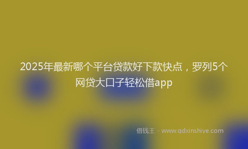 2025年最新哪个平台贷款好下款快点，罗列5个网贷大口子轻松借app