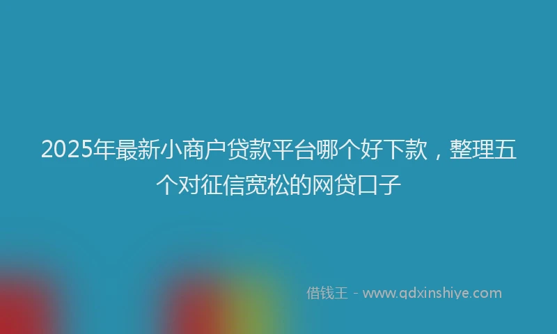 2025年最新小商户贷款平台哪个好下款，整理五个对征信宽松的网贷口子