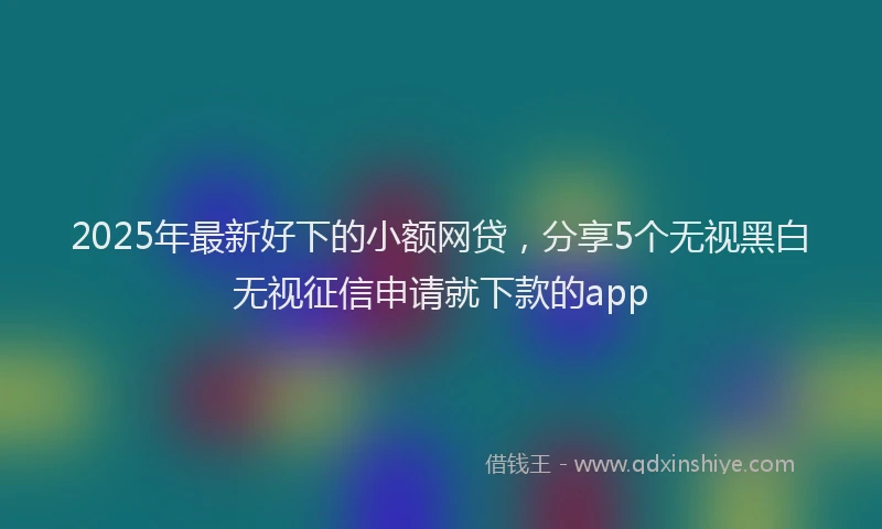 2025年最新好下的小额网贷，分享5个无视黑白无视征信申请就下款的app