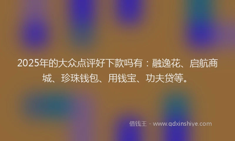 2025年的大众点评好下款吗有：融逸花、启航商城、珍珠钱包、用钱宝、功夫贷等。