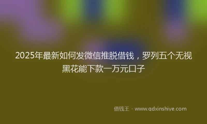 2025年最新如何发微信推脱借钱，罗列五个无视黑花能下款一万元口子