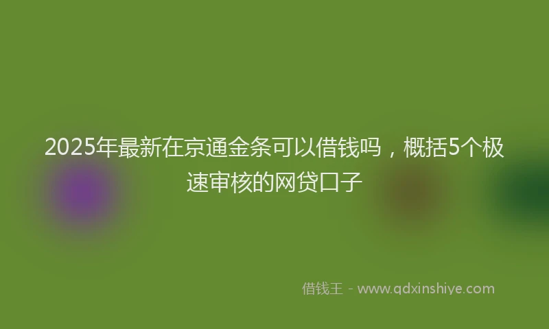 2025年最新在京通金条可以借钱吗，概括5个极速审核的网贷口子
