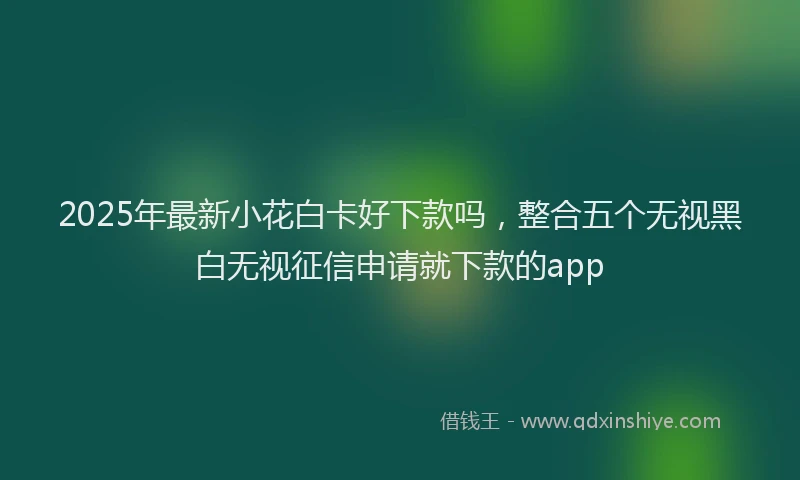 2025年最新小花白卡好下款吗，整合五个无视黑白无视征信申请就下款的app