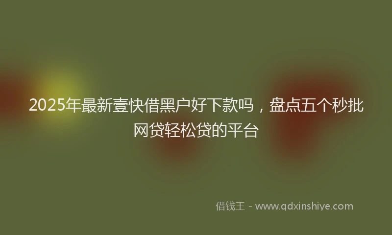 2025年最新壹快借黑户好下款吗，盘点五个秒批网贷轻松贷的平台