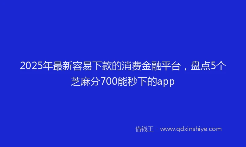 2025年最新容易下款的消费金融平台，盘点5个芝麻分700能秒下的app