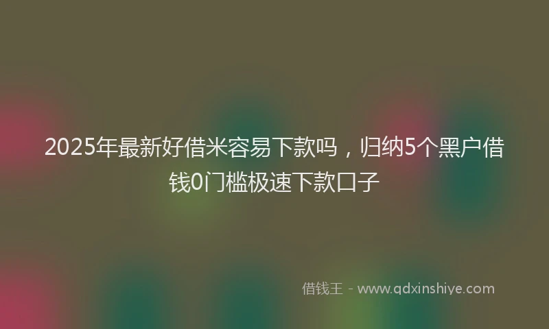 2025年最新好借米容易下款吗，归纳5个黑户借钱0门槛极速下款口子