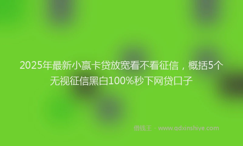 2025年最新小赢卡贷放宽看不看征信，概括5个无视征信黑白100%秒下网贷口子