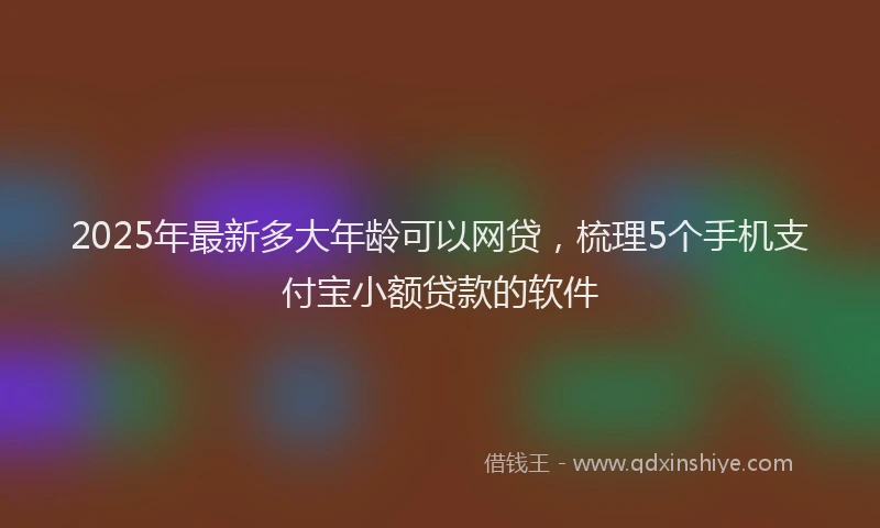 2025年最新多大年龄可以网贷，梳理5个手机支付宝小额贷款的软件