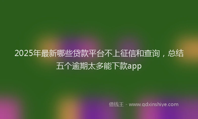 2025年最新哪些贷款平台不上征信和查询，总结五个逾期太多能下款app
