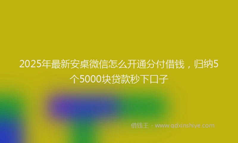 2025年最新安桌微信怎么开通分付借钱，归纳5个5000块贷款秒下口子