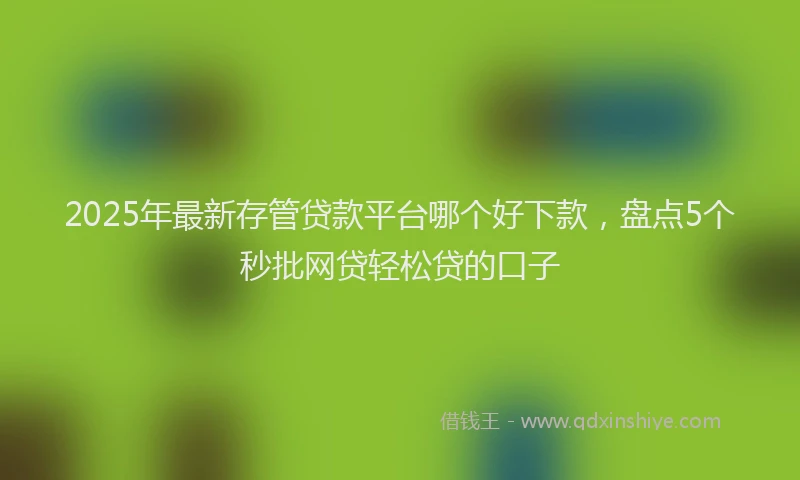2025年最新存管贷款平台哪个好下款，盘点5个秒批网贷轻松贷的口子