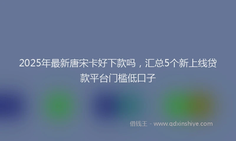 2025年最新唐宋卡好下款吗，汇总5个新上线贷款平台门槛低口子