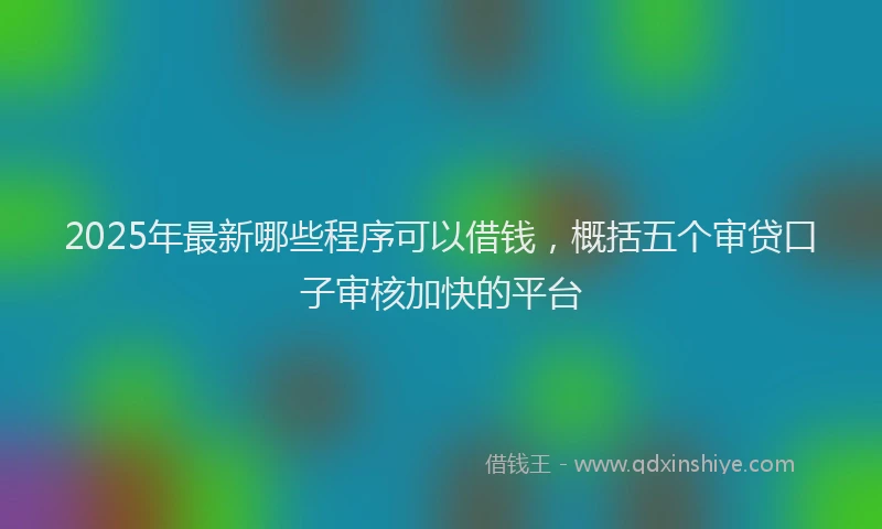 2025年最新哪些程序可以借钱，概括五个审贷口子审核加快的平台