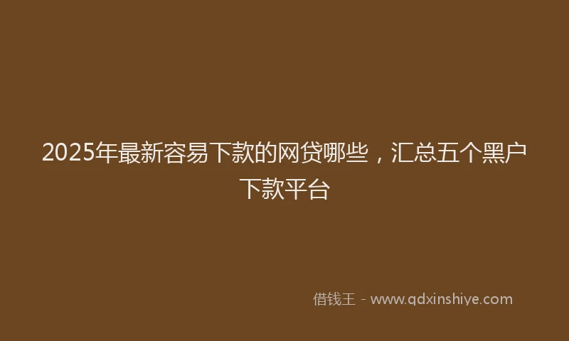 2025年最新容易下款的网贷哪些，汇总五个黑户下款平台
