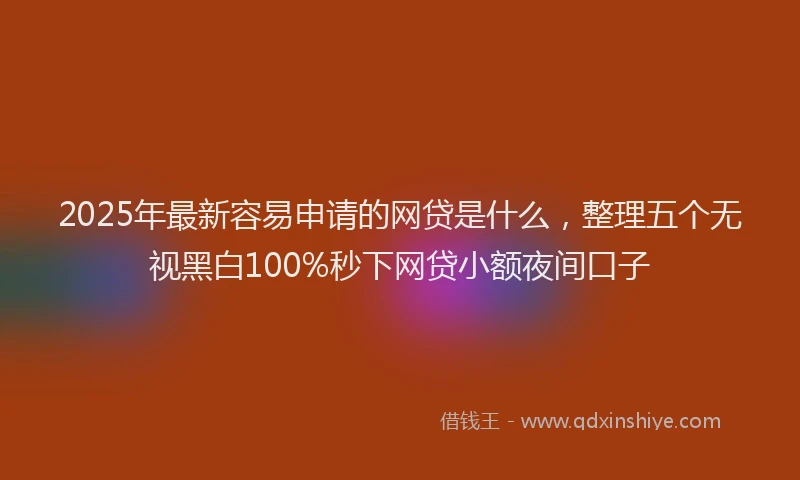 2025年最新容易申请的网贷是什么，整理五个无视黑白100%秒下网贷小额夜间口子