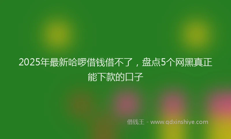 2025年最新哈啰借钱借不了，盘点5个网黑真正能下款的口子