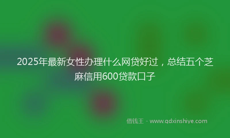 2025年最新女性办理什么网贷好过，总结五个芝麻信用600贷款口子