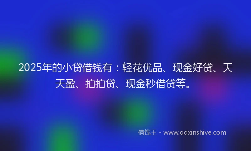 2025年的小贷借钱有：轻花优品、现金好贷、天天盈、拍拍贷、现金秒借贷等。