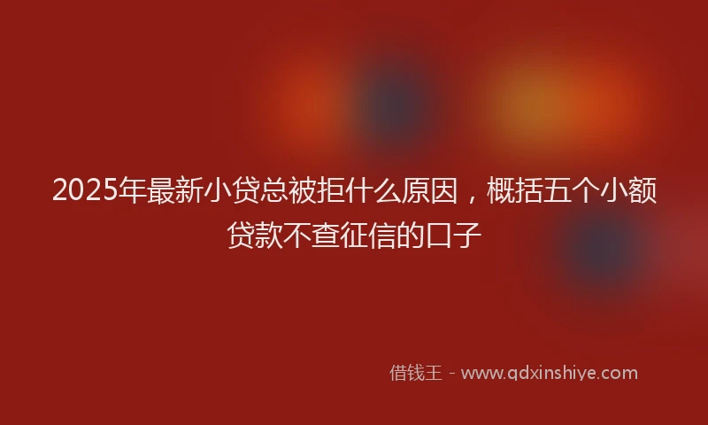 2025年最新小贷总被拒什么原因，概括五个小额贷款不查征信的口子
