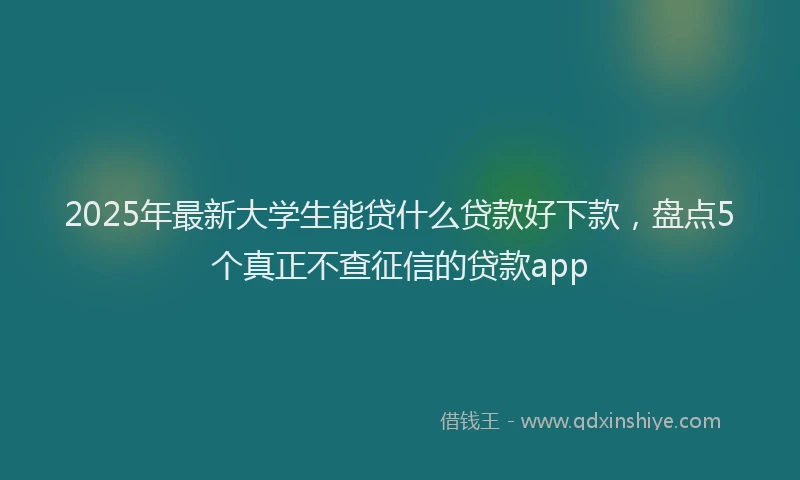 2025年最新大学生能贷什么贷款好下款，盘点5个真正不查征信的贷款app