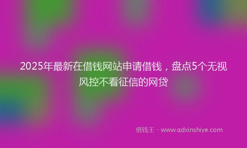 2025年最新在借钱网站申请借钱，盘点5个无视风控不看征信的网贷