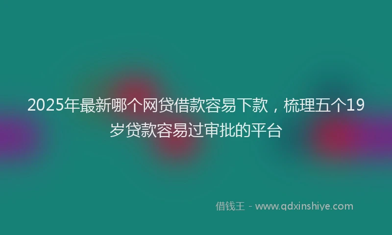 2025年最新哪个网贷借款容易下款,梳理五个19岁贷款容易过审批的平台