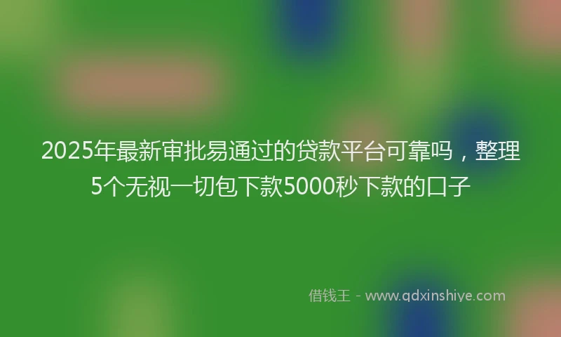 2025年最新审批易通过的贷款平台可靠吗，整理5个无视一切包下款5000秒下款的口子