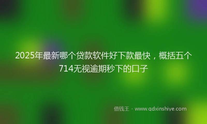 2025年最新哪个贷款软件好下款最快，概括五个714无视逾期秒下的口子
