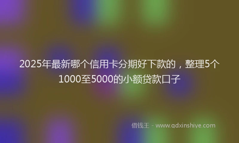 2025年最新哪个信用卡分期好下款的，整理5个1000至5000的小额贷款口子
