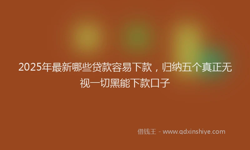 2025年最新哪些贷款容易下款，归纳五个真正无视一切黑能下款口子